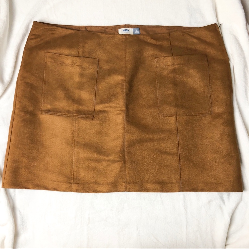 Old Navy Faux Suede Cognac Mini Skirt